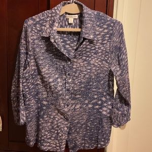 Coldwater Creek Size Large cotton blouse 3/4 sleeve